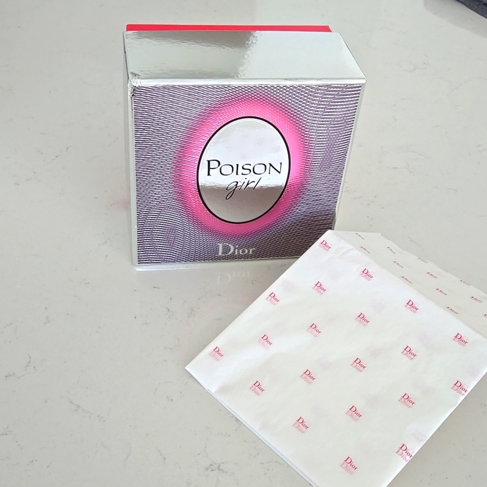 New never used DIOR gift box Dior poison 6 x 6  white Dior tissue paper